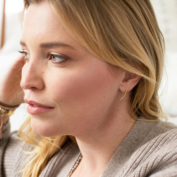 Refined Earring Collection - Comet Curve/Sterling Silver (ER011)