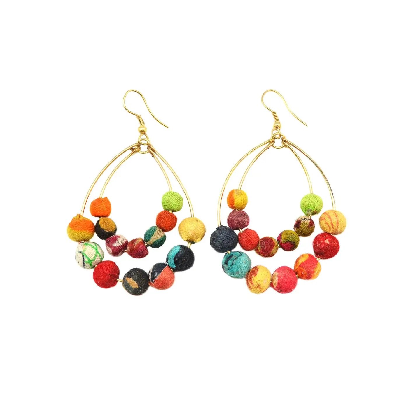 Aasha Kantha Handcrafted Hoops with Beads Earrings (E5064)