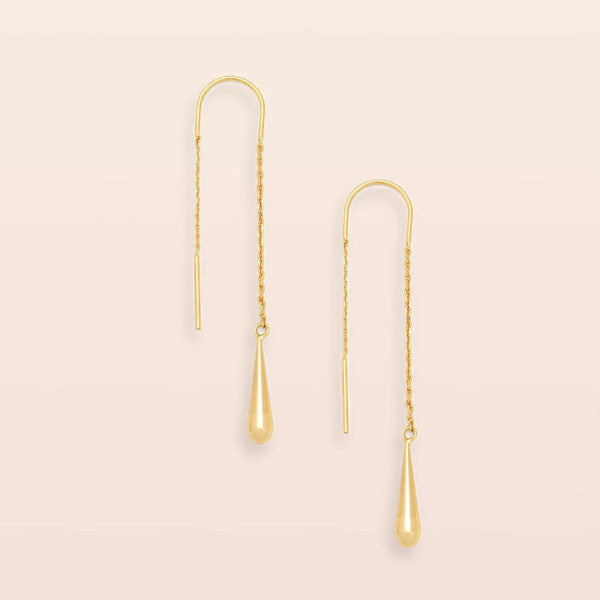 Refined Earring Collection - Teardrop Threader/Gold Vermeil (ER031)