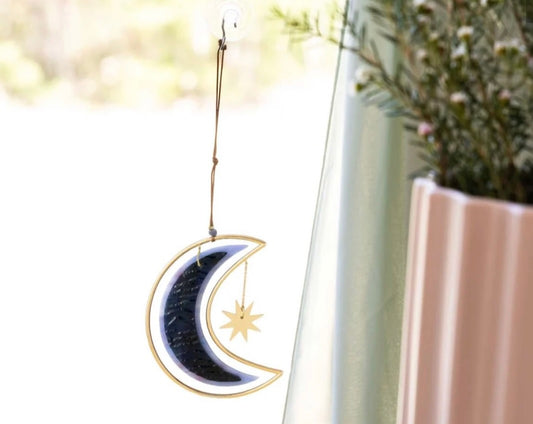 Stained Glass Light Catcher - Moon Star LG003