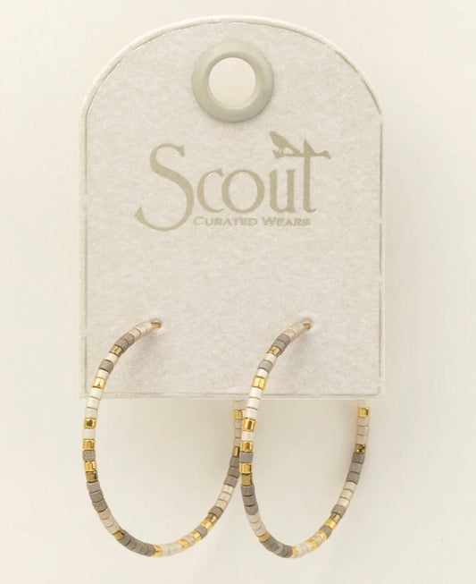 Chromacolor Miyuki Small Hoop - Pewter Multi/Gold (MS006)