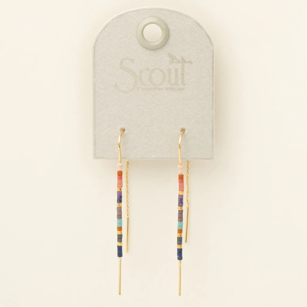 Chromacolor Miyuki Thread Earring - Dark Multi/Gold (MD003)