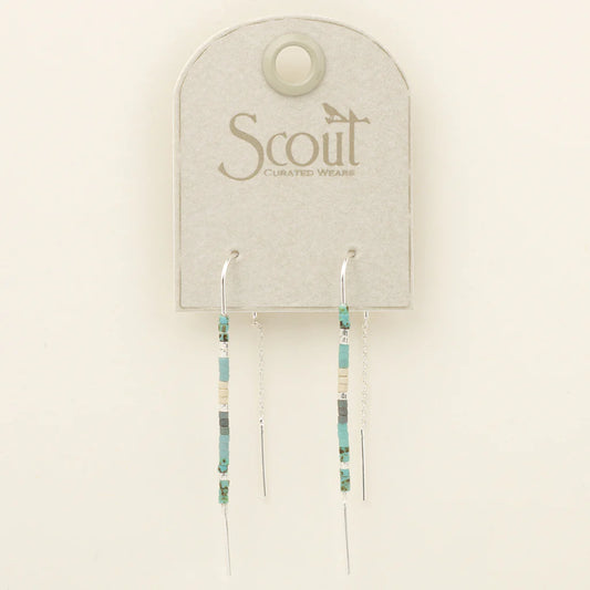 Chromacolor Miyuki Thread Earring - Turquoise Multi/Silver (MD004)
