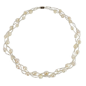 White Freshwater Pearl Necklace (F023)