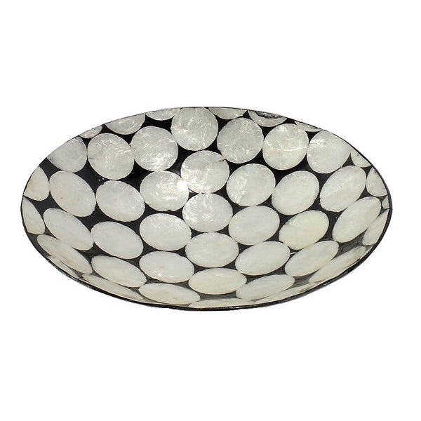 Round Capiz Circles and Black Bowl