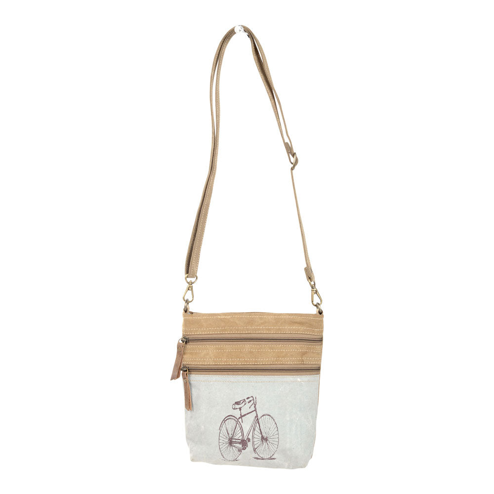 Double Zipper Two Tone Bike Shoulder Bag (54942)