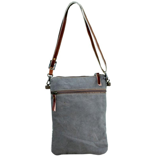 White Canvas Pattern Crossbody Bag (55577)