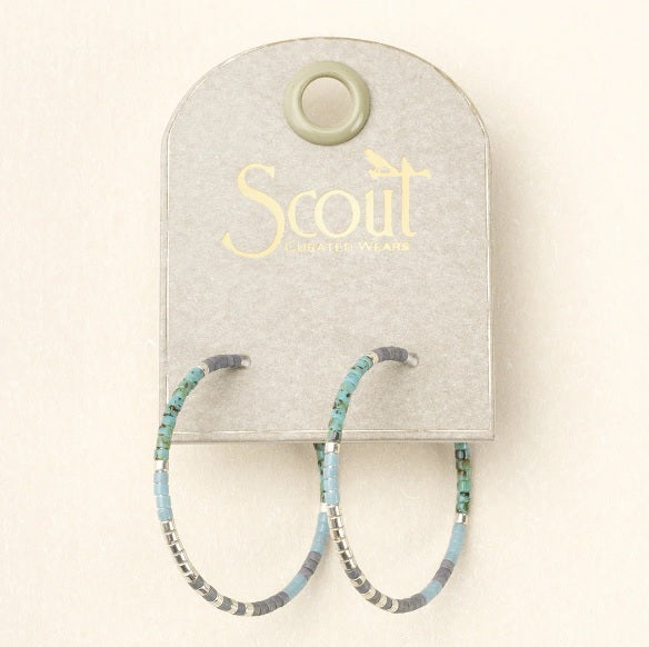 Chromacolor Miyuki Small Hoop - Turquoise Multi/Silver (MS001)