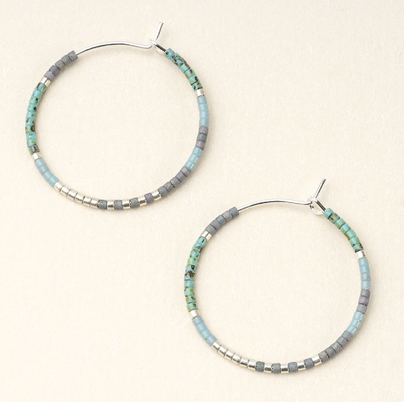 Chromacolor Miyuki Small Hoop - Turquoise Multi/Silver (MS001)