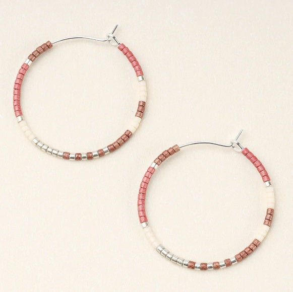 Chromacolor Miyuki Small Hoop - Blush Multi/Silver (MS002)