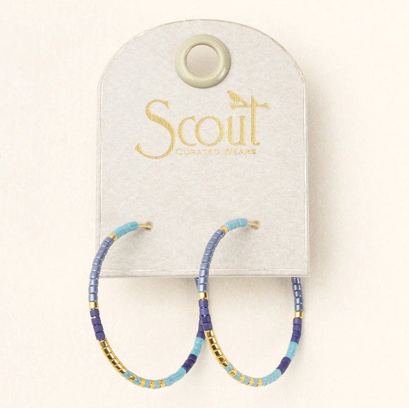 Chromacolor Miyuki Small Hoop - Cobalt Multi/Gold (MS004)