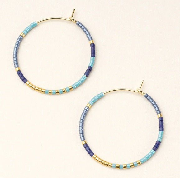 Chromacolor Miyuki Small Hoop - Cobalt Multi/Gold (MS004)