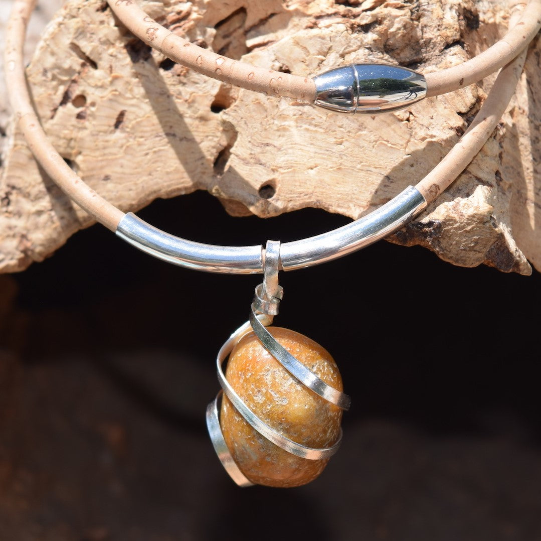 Wire Wrap Nugget Wrapped Necklace (N128,N129,N130)