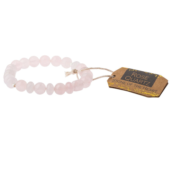 Rose Quartz Stone Bracelet - Stone of the Heart (SS008)