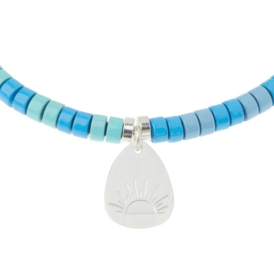 Stone Intention Charm Bracelet - Turquoise/Silver/Gold (SC002)