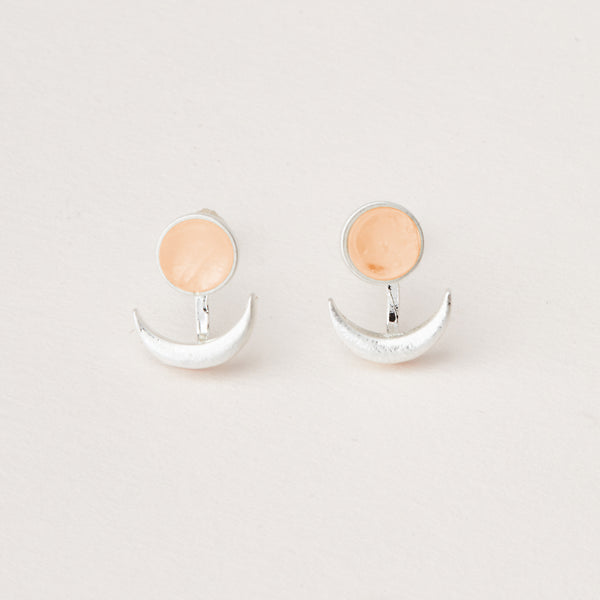 Stone Moon Phase Ear Jacket - Sunstone | Silver (EU006)
