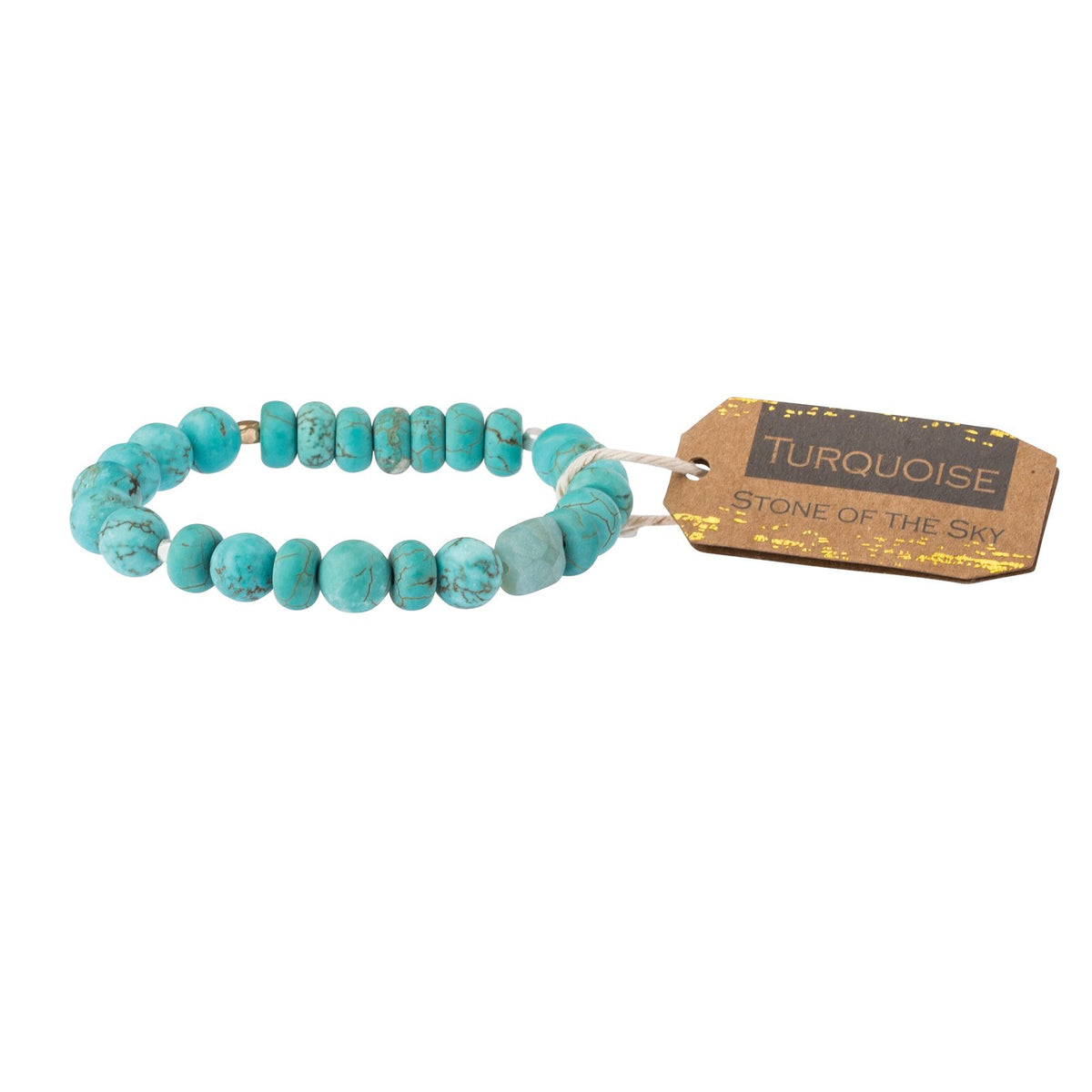 Stone Wrap Bracelet/Necklace - Turquoise/Silver - Stone of the Sky