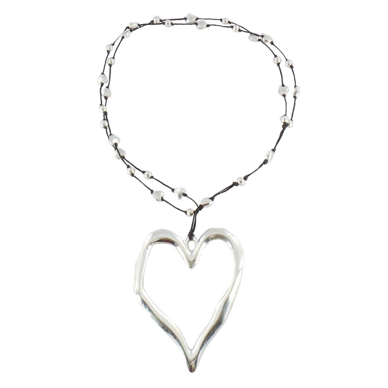 Open Heart Silver Necklace