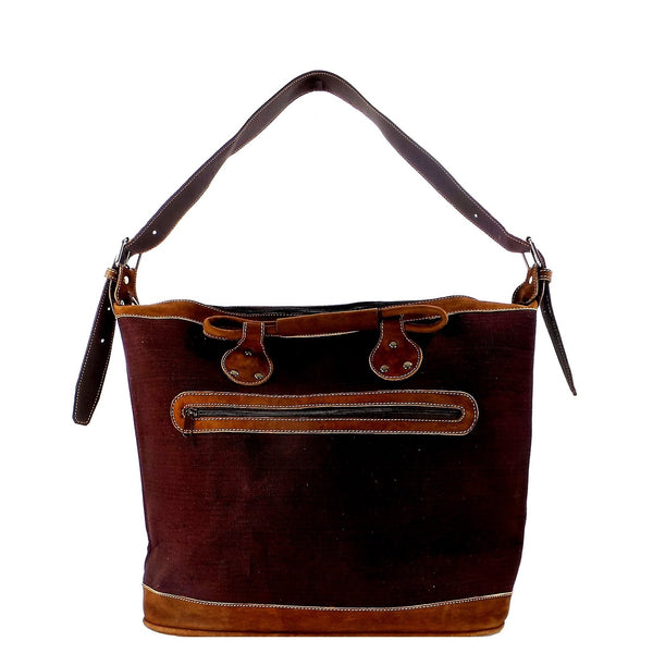 Brown Embroidered Tote (AP26)