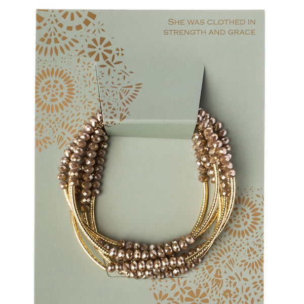 Oyster/Gold Crystal Wrap (BR031)