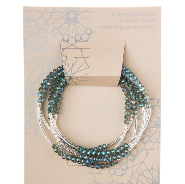 Seabreeze/Silver Crystal Wrap (BR037)