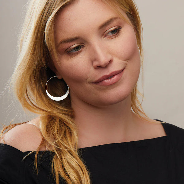 Refined Earring Collection - Crescent Hoop/Sterling Silver (ER001)