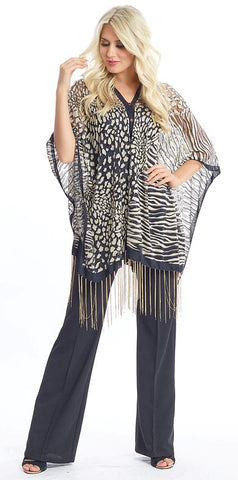 Animal Collage Gold (7 Way Scarf/Poncho)