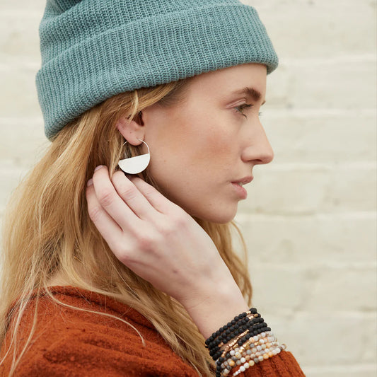 Refined Earring Collection - Lunar Hoop/Sterling Silver (ER015)
