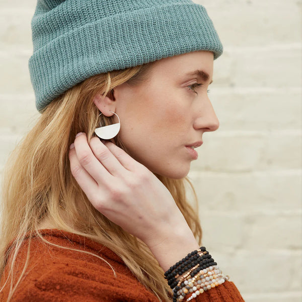 Refined Earring Collection - Lunar Hoop/Sterling Silver (ER015)