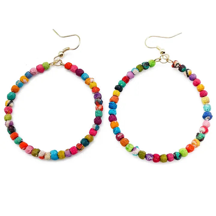 Aasha Kantha Handcrafted Large Hoop Earrings (E5092)