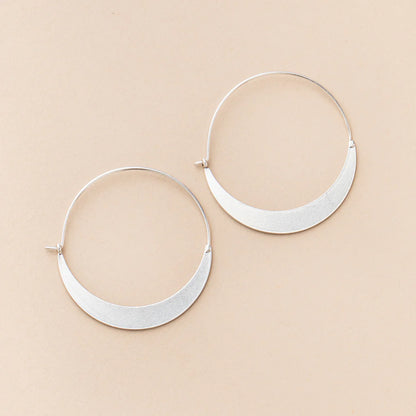 Refined Earring Collection - Crescent Hoop/Sterling Silver (ER001)