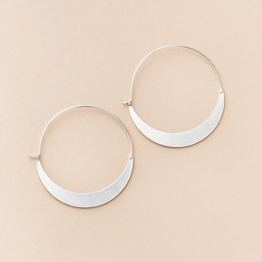 Refined Earring Collection - Crescent Hoop/Sterling Silver (ER001)