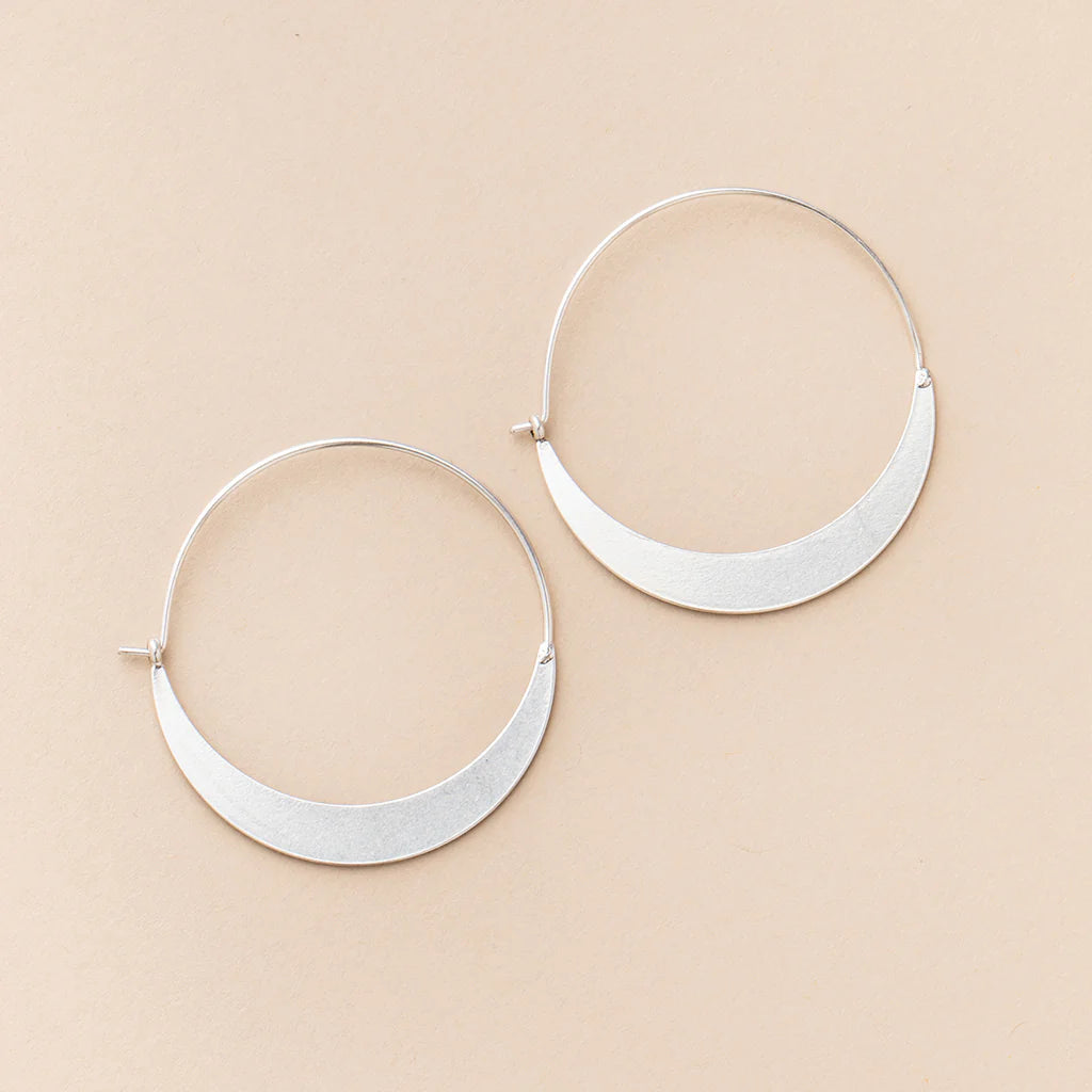 Refined Earring Collection - Crescent Hoop/Sterling Silver (ER001)