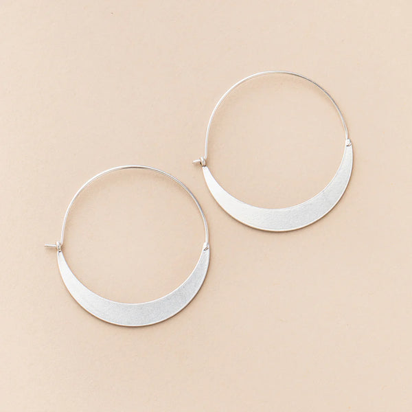 Refined Earring Collection - Crescent Hoop/Sterling Silver (ER001)