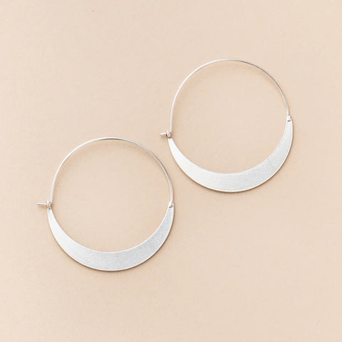 Refined Earring Collection - Crescent Hoop/Sterling Silver (ER001)