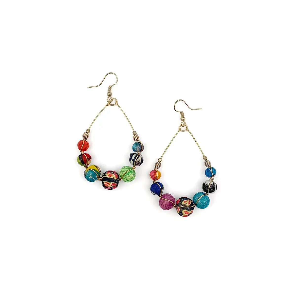 Aasha Kantha Graduated Wire Wrapped Teardrop Earrings (E5084)