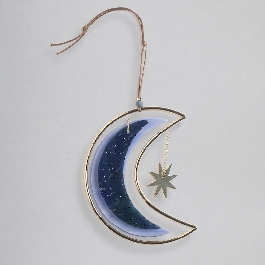 Stained Glass Light Catcher - Moon Star  LG003