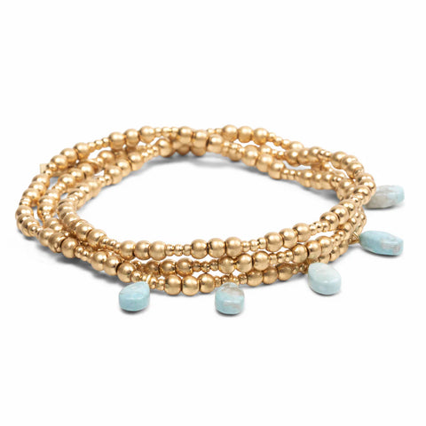 Metal Wrap - Timeless/Blue Howlite/Gold (BW007)