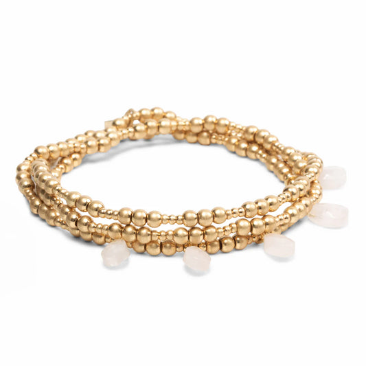 Metal Wrap - Timeless/Rose Quartz/Gold (BW009)