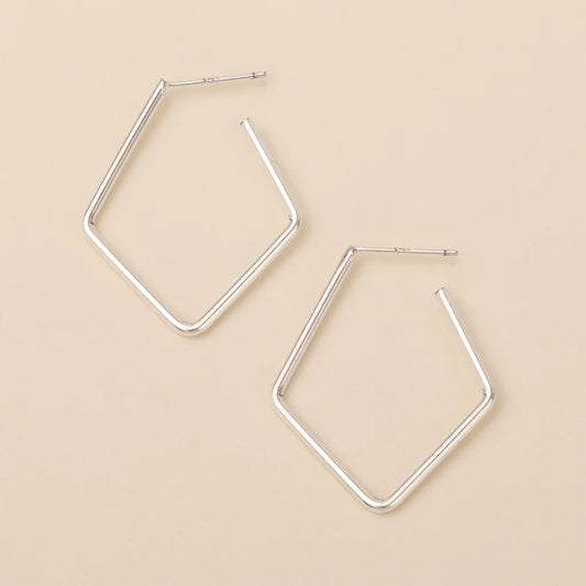 Refined Earring Collection - Orion Diamond Hoop/Sterling Silver (ER027)