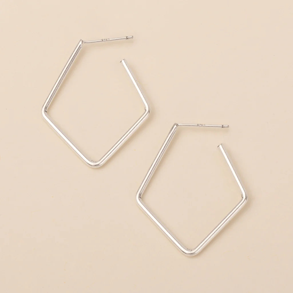 Refined Earring Collection - Orion Diamond Hoop/Sterling Silver (ER027)