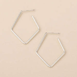 Refined Earring Collection - Orion Diamond Hoop/Sterling Silver (ER027)