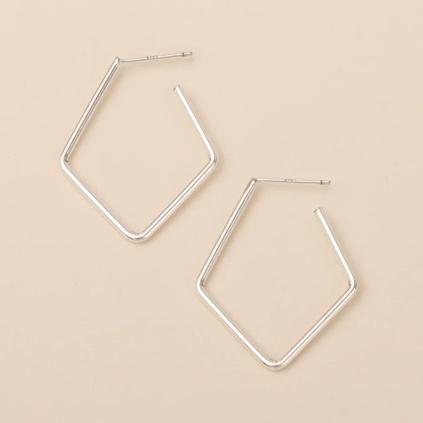 Refined Earring Collection - Orion Diamond Hoop/Sterling Silver (ER027)