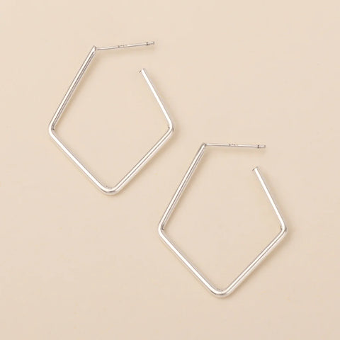 Refined Earring Collection - Orion Diamond Hoop/Sterling Silver (ER027)