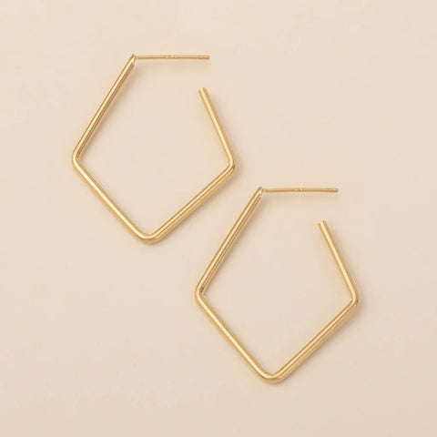 Refined Earring Collection - Orion Diamond Hoop/Gold Vermeil ER028