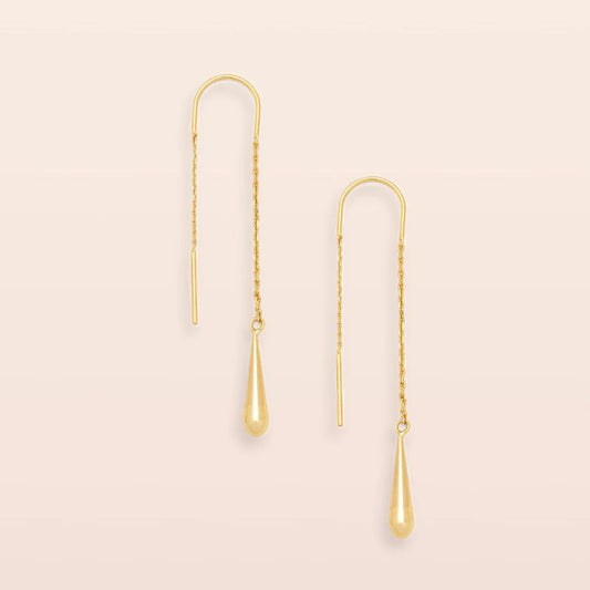 Refined Earring Collection - Teardrop Threader/Gold Vermeil (ER031)