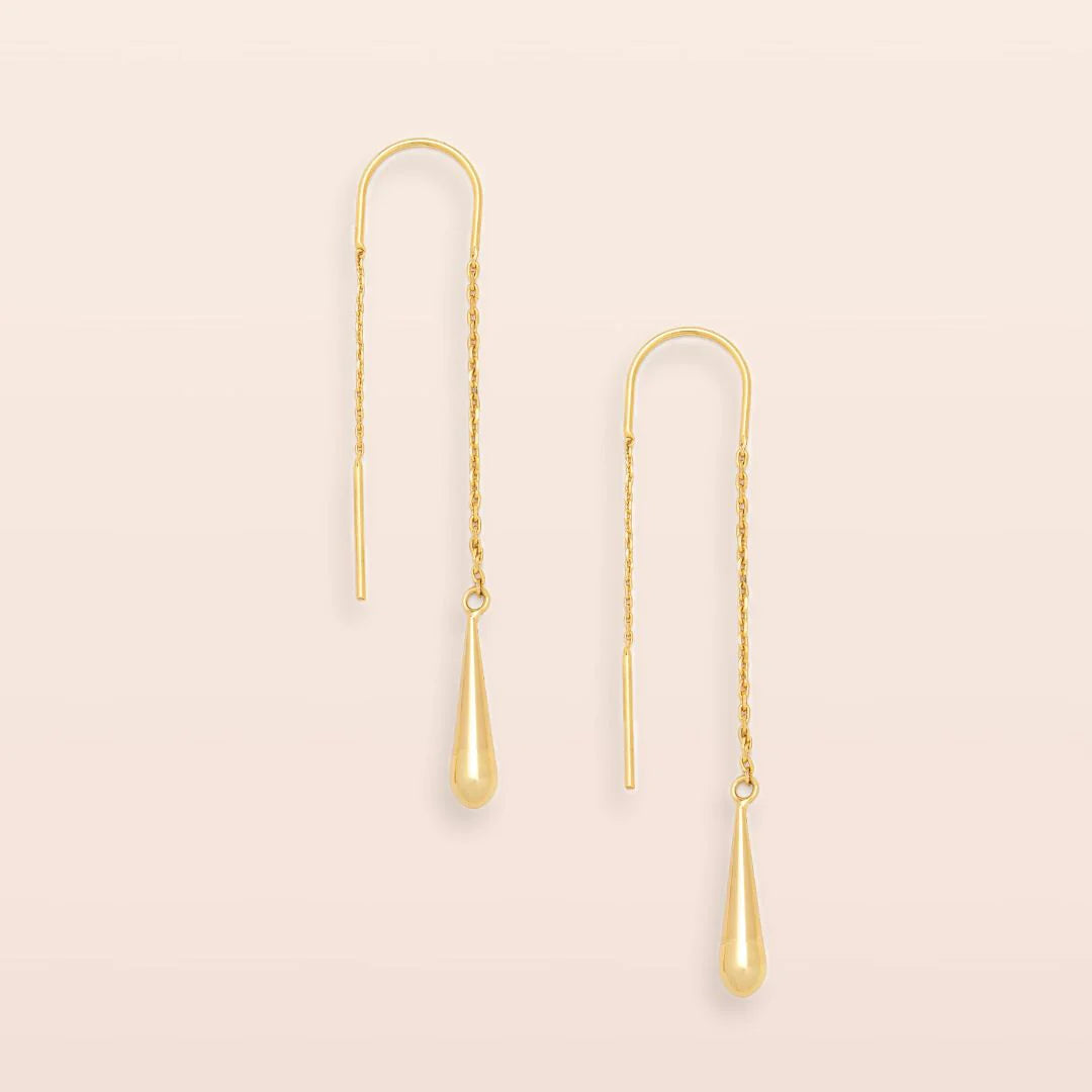 Refined Earring Collection - Teardrop Threader/Gold Vermeil (ER031)