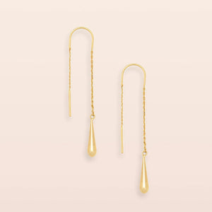Refined Earring Collection - Teardrop Threader/Gold Vermeil (ER031)