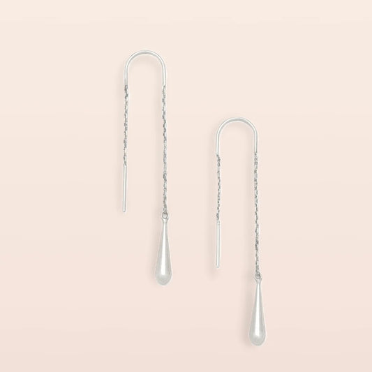 Refined Earring Collection - Teardrop Threader/Sterling Silver (ER032)