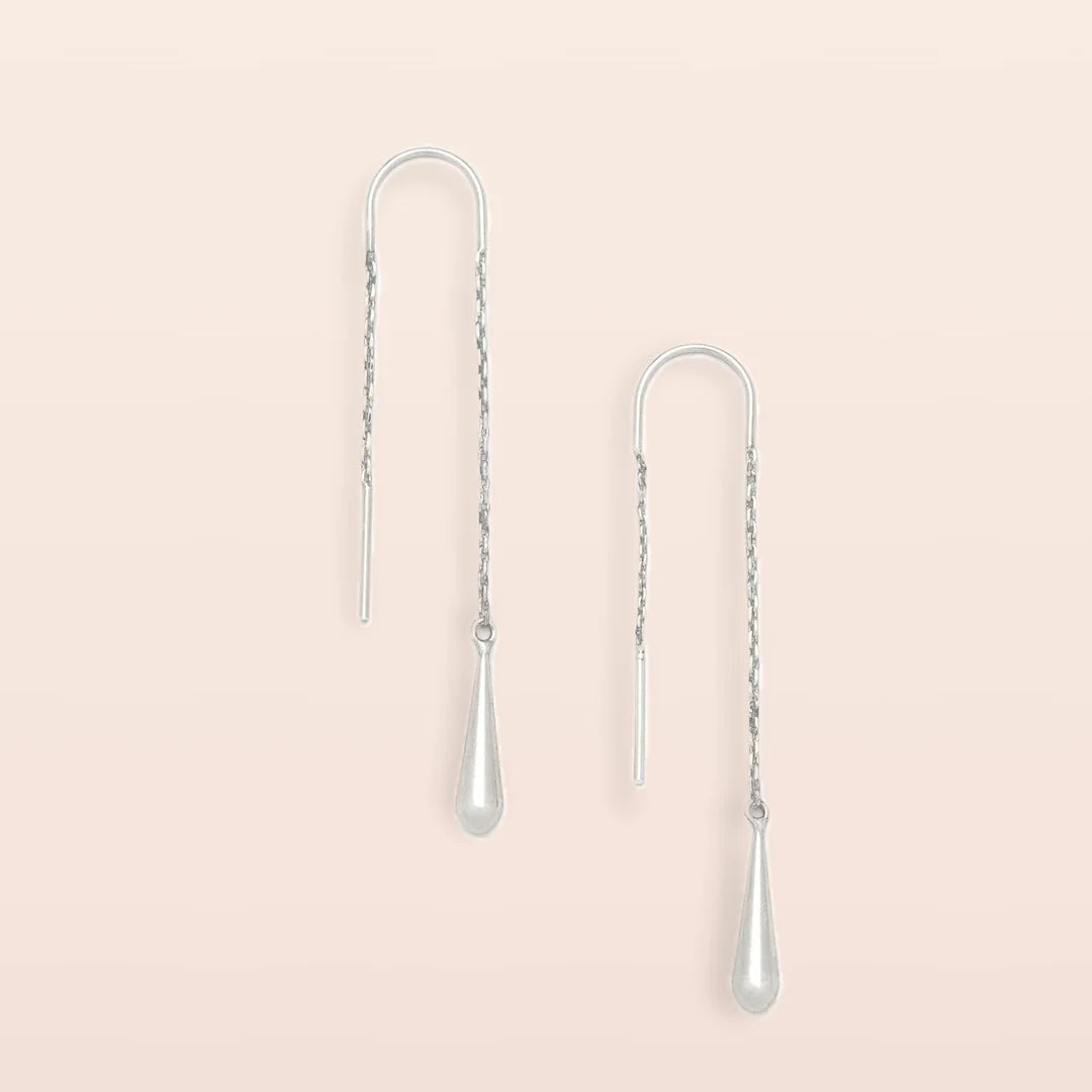 Refined Earring Collection - Teardrop Threader/Sterling Silver (ER032)